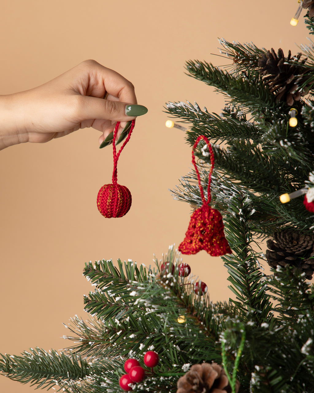 Glitter Bauble Ornament Trio