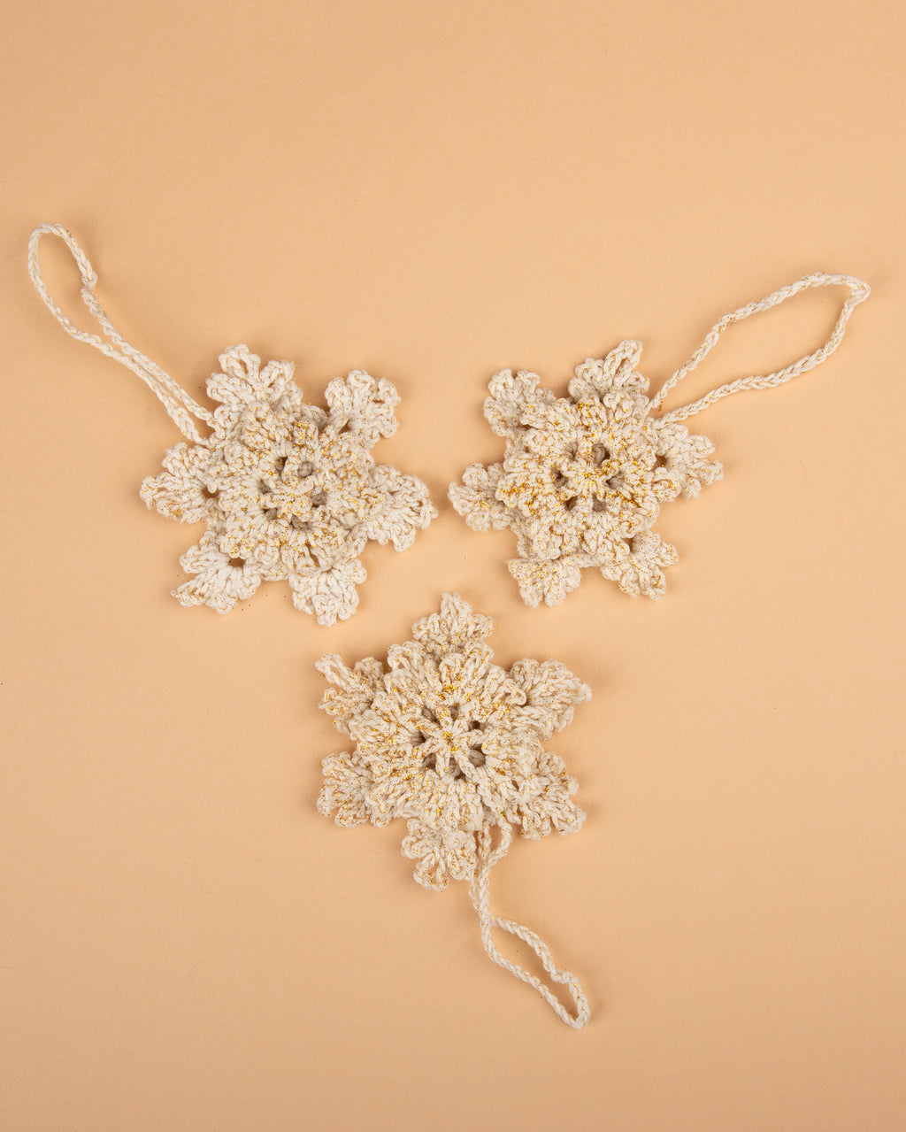 Winter Snowflake Ornament Trio