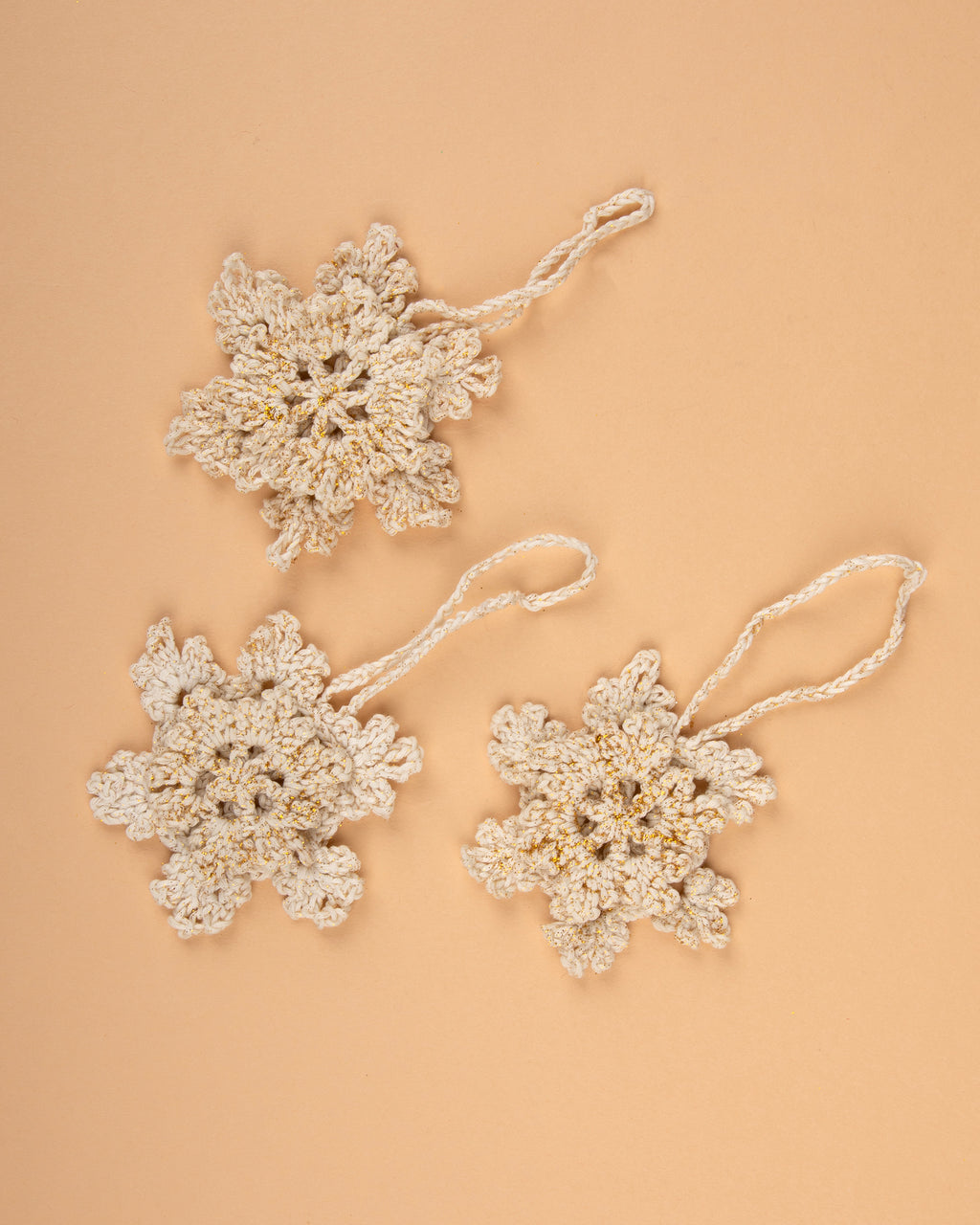 Winter Snowflake Ornament Trio