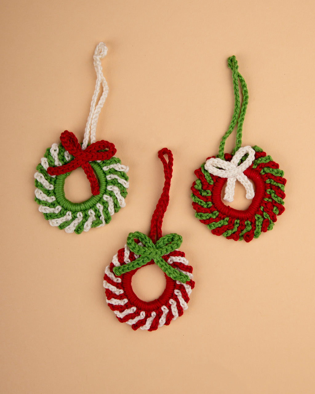 Christmas Wreath Ornament Trio