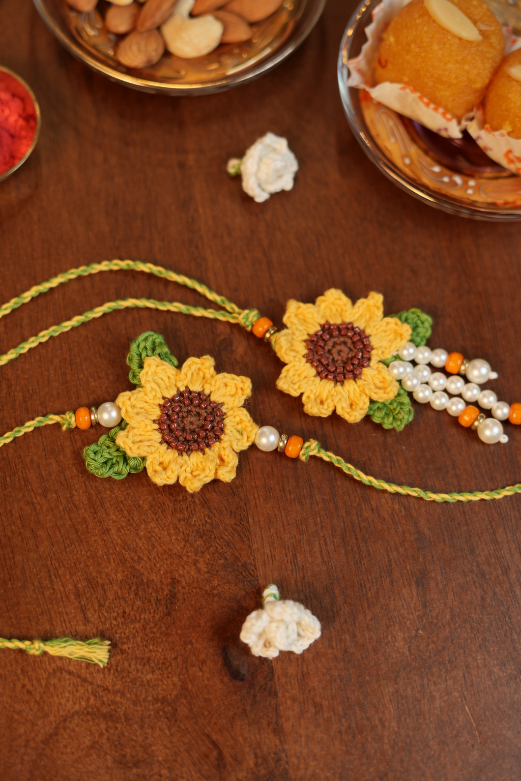 Sunflower Rakhi & Lumba Set