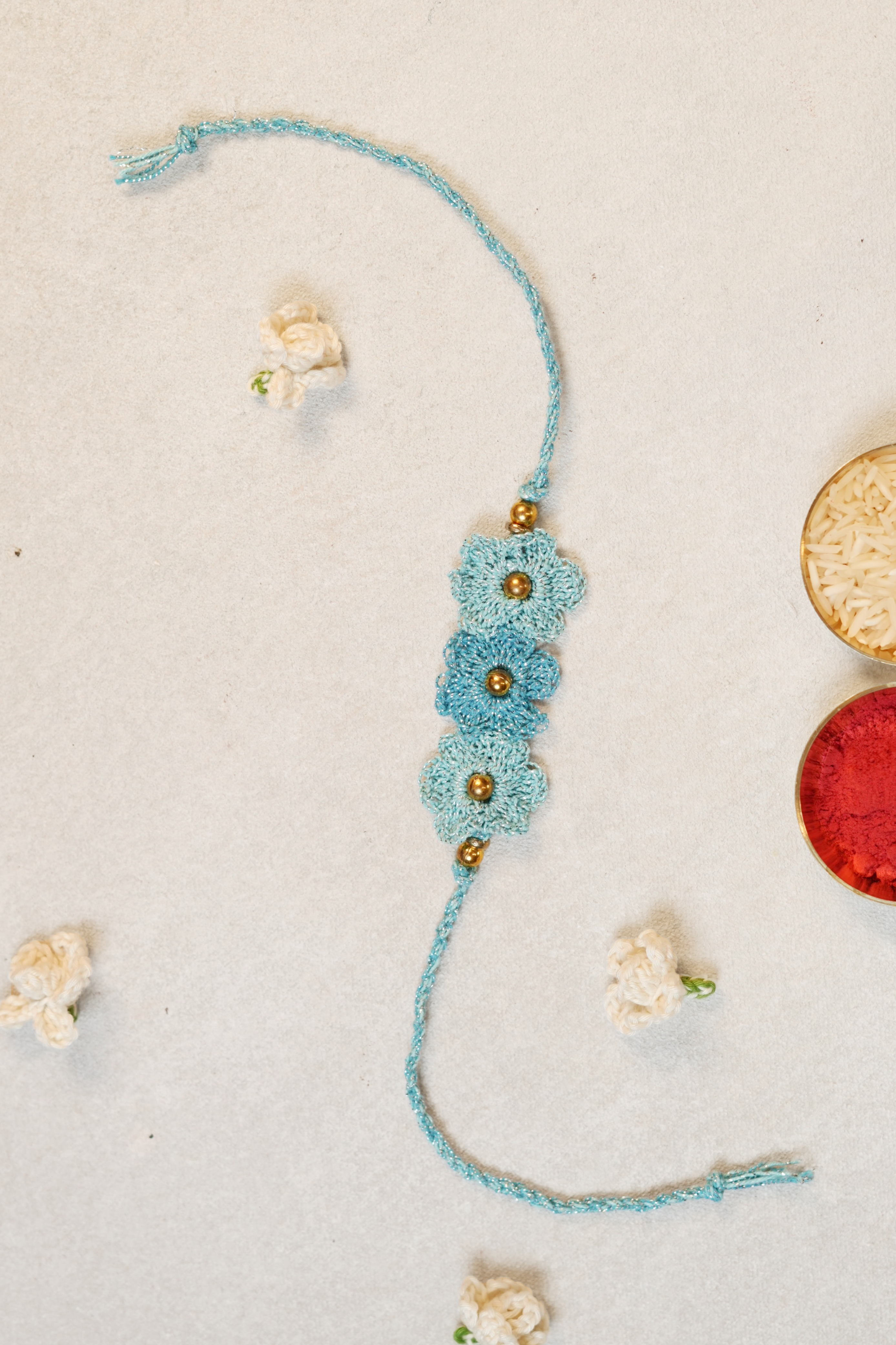 Metallic Thread Bloom Rakhi