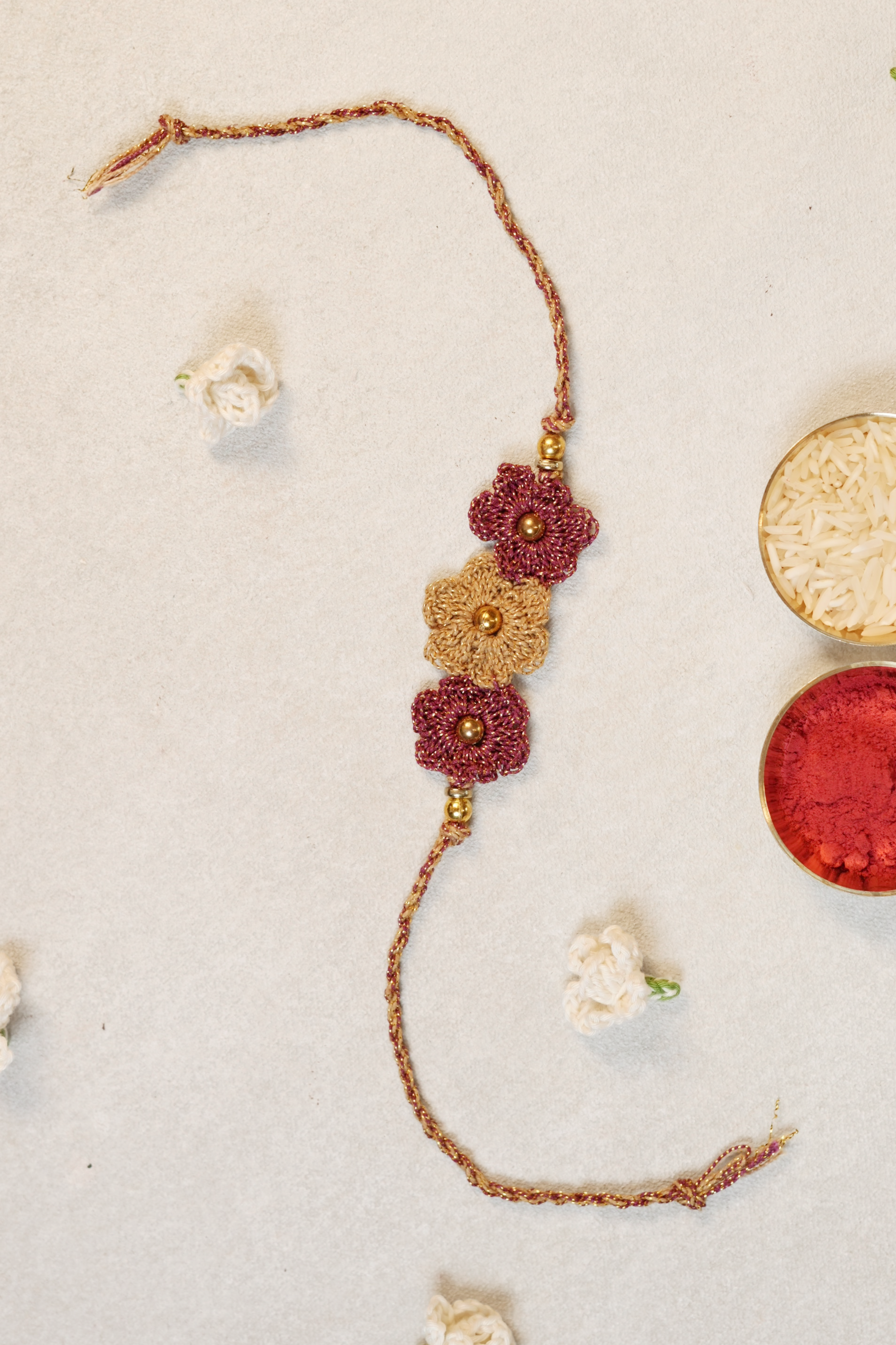 Metallic Thread Bloom Rakhi