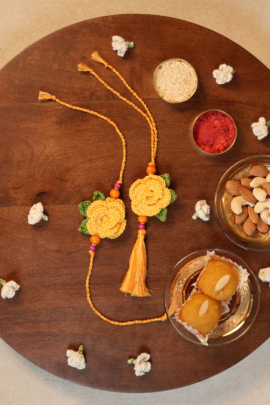 Rose Rakhi & Lumba Set